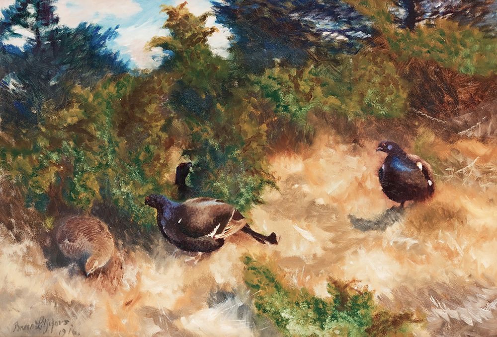 Black Grouse Courting 1916 art print by Bruno Liljefors for $57.95 CAD