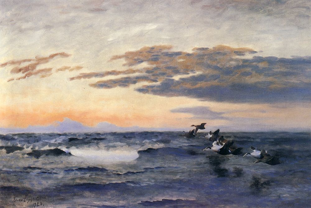 Eiders at Sunrise 1928 art print by Bruno Liljefors for $57.95 CAD
