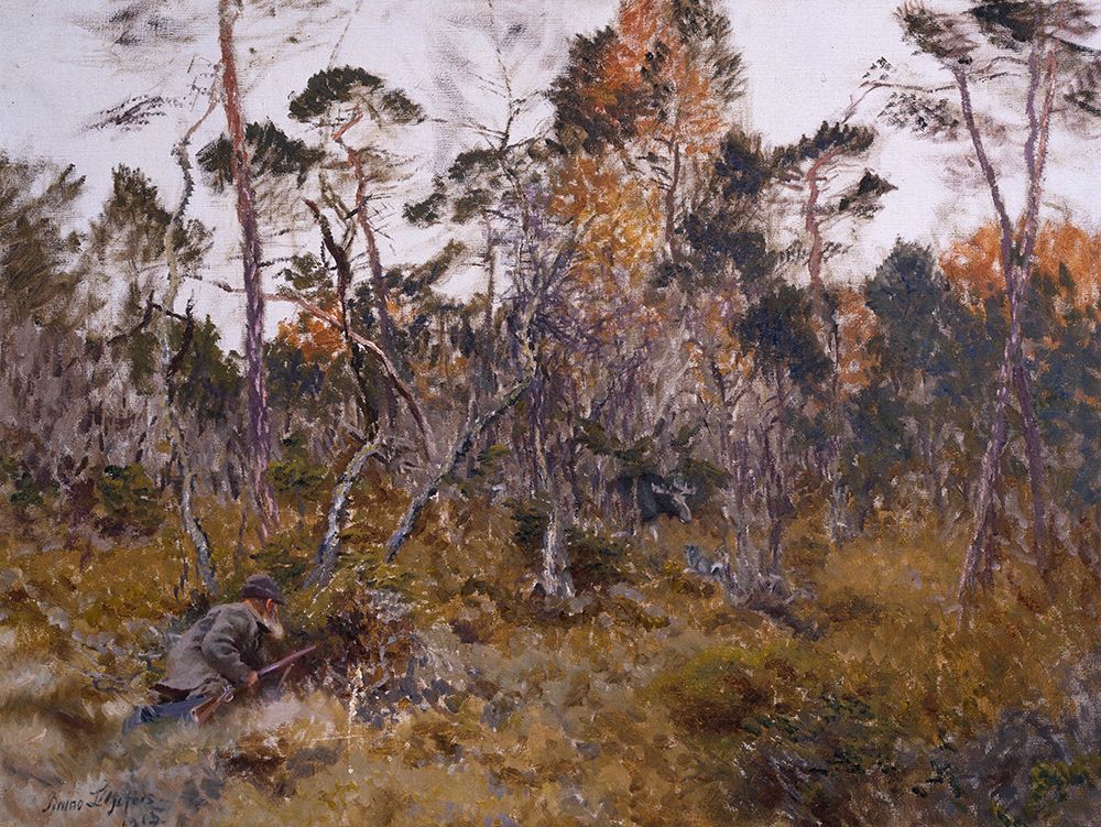 Elk Hunt 1915 art print by Bruno Liljefors for $57.95 CAD