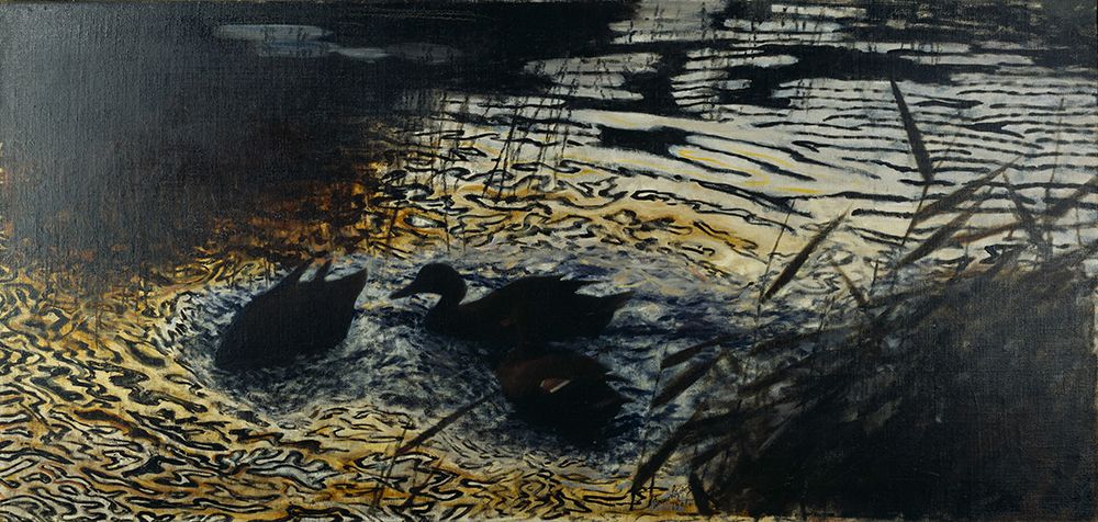 Evening Wild Ducks the Leopard Skin 1901 art print by Bruno Liljefors for $57.95 CAD