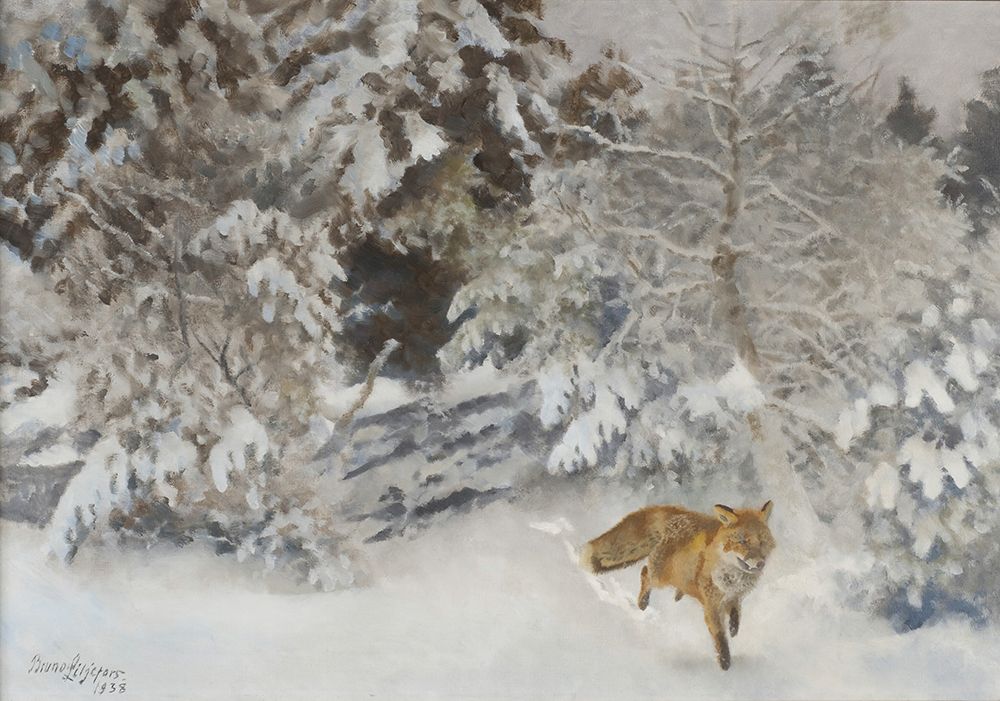 Fox in Winter Landscape 1938 art print by Bruno Liljefors for $57.95 CAD