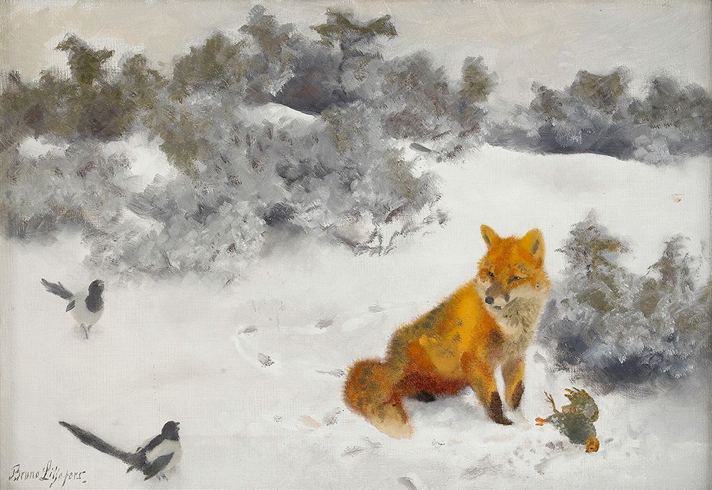 Fox in Winter Landscape 1939 art print by Bruno Liljefors for $57.95 CAD