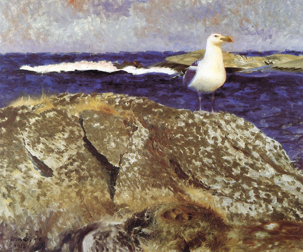 Gull at Nest 1913 art print by Bruno Liljefors for $57.95 CAD