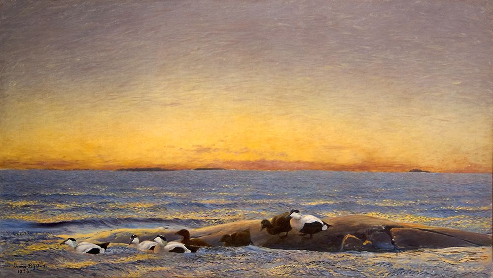 Morning Mood by the Sea 1896 art print by Bruno Liljefors for $57.95 CAD