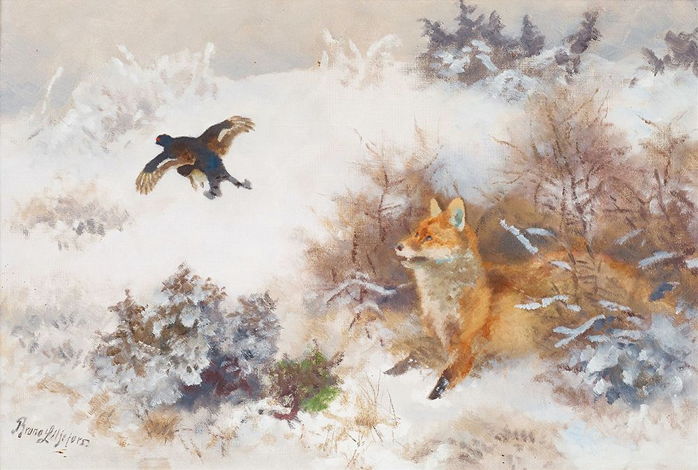 Winter Landscape with Fox and Blackberry ca 1900 art print by Bruno Liljefors for $57.95 CAD