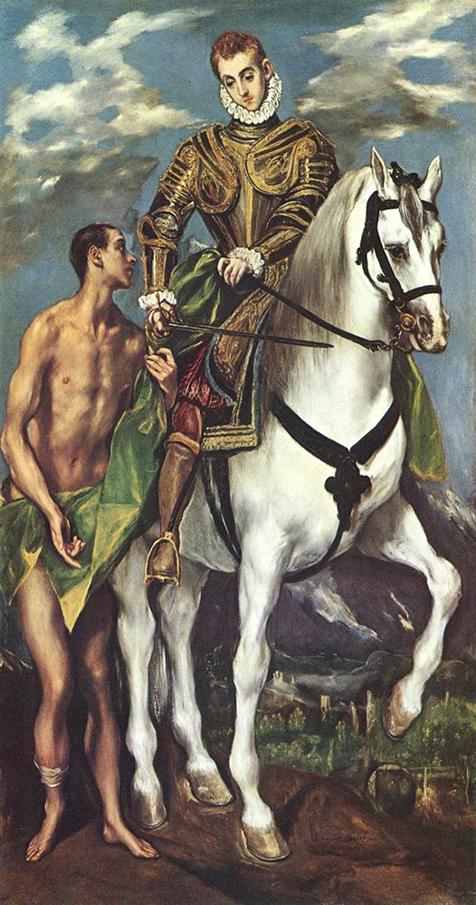 Chapel of San Jose, St Martin and Beggar ca 1597 art print by El Greco for $57.95 CAD