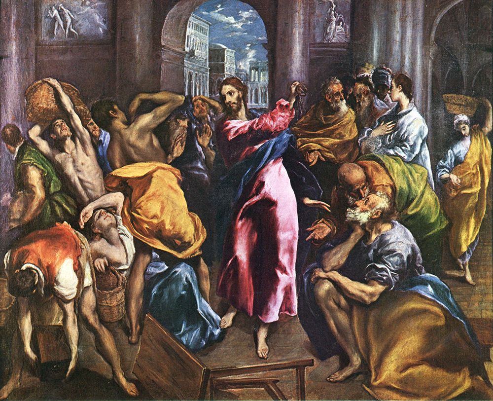 Christ Driving the Money-lenders from Temple ca 1600 art print by El Greco for $57.95 CAD