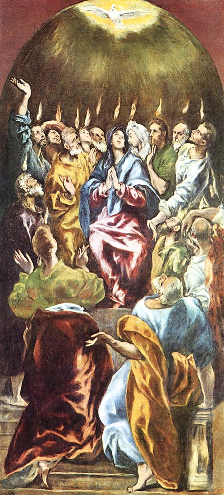 Colegio de Dona High Altar, Pentecost ca 1596 art print by El Greco for $57.95 CAD