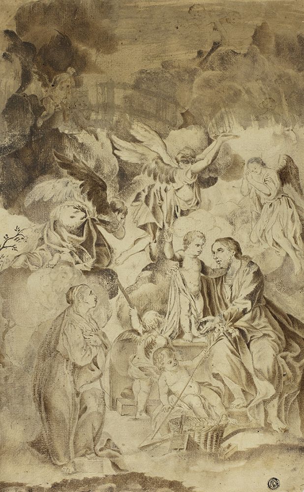 Female Saint Beholding Vision of Christ Child and Saint Joseph ca 1600 art print by El Greco for $57.95 CAD