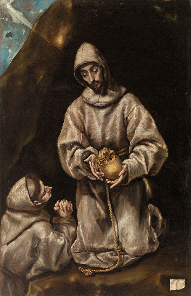 Saint Francis and Brother Leo Meditating on Death ca 1600 art print by El Greco for $57.95 CAD