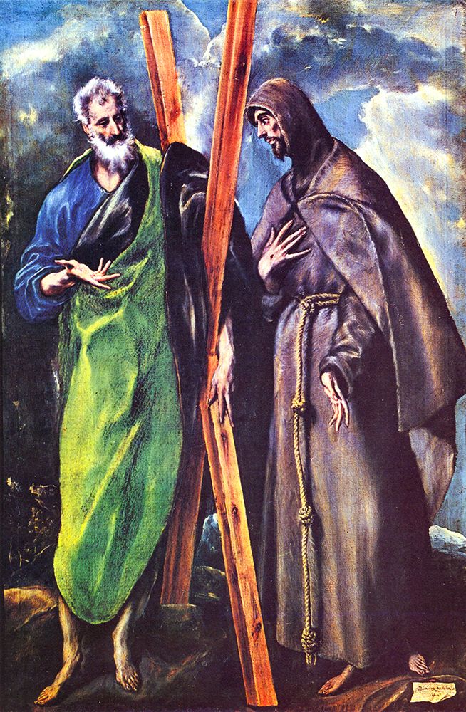 Saint Francis and Saint Andrew ca 1595 art print by El Greco for $57.95 CAD