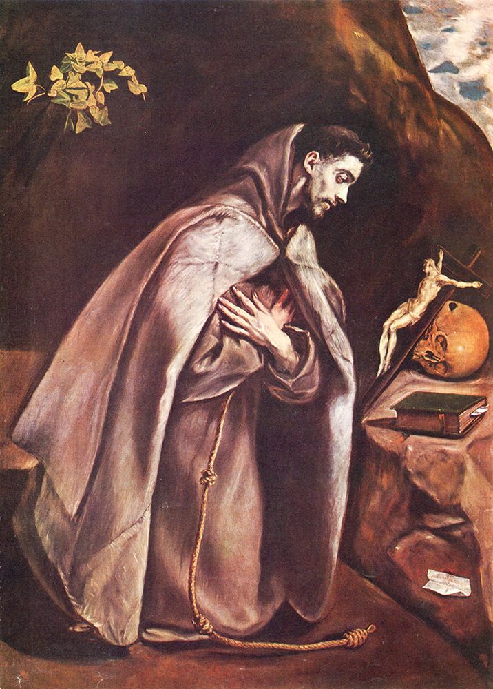 Saint Francis in Prayer ca 1595 art print by El Greco for $57.95 CAD