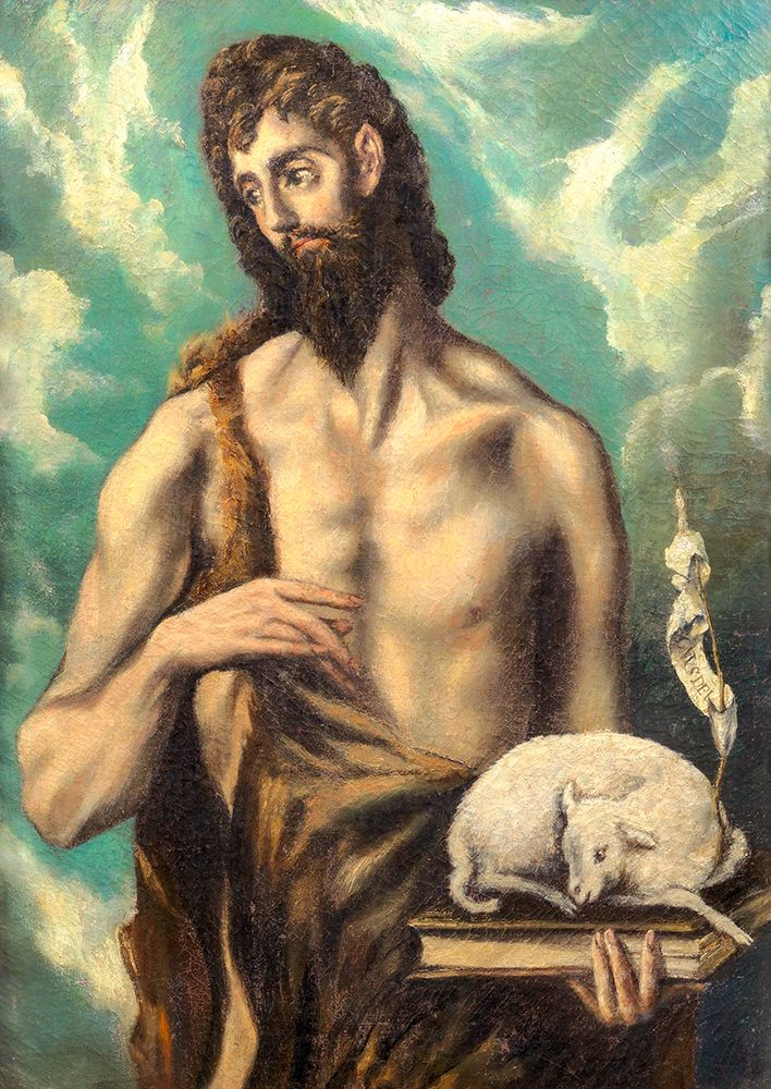 Saint John the Baptist at Half Length ca 1610 art print by El Greco for $57.95 CAD