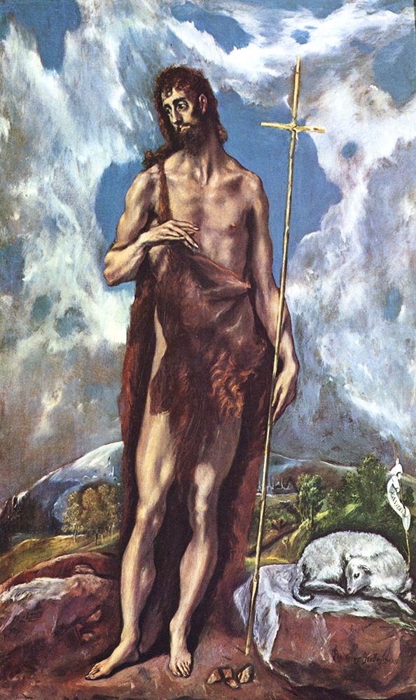 Saint John the Baptist in the Wilderness ca 1600 art print by El Greco for $57.95 CAD