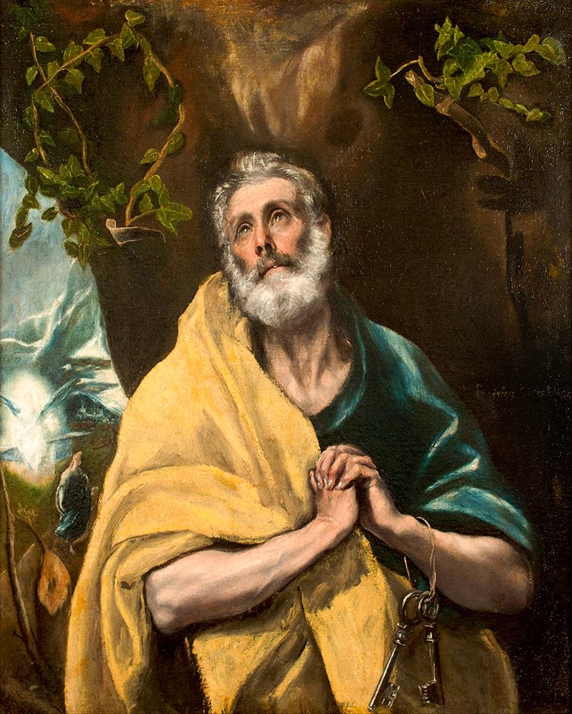 Saint Peter in Tears ca 1587 art print by El Greco for $57.95 CAD