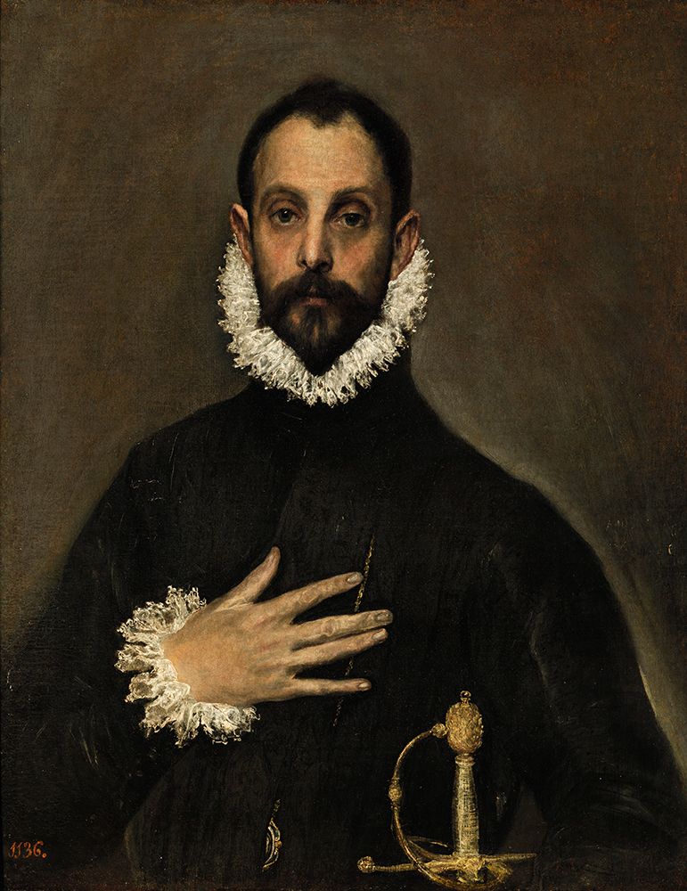 The Nobleman with his Hand on his Chest 1580 art print by El Greco for $57.95 CAD