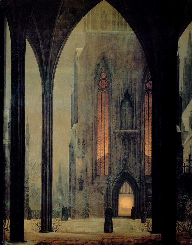 Cathedral in Winter 1821 art print by Caspar David Friedrich for $57.95 CAD