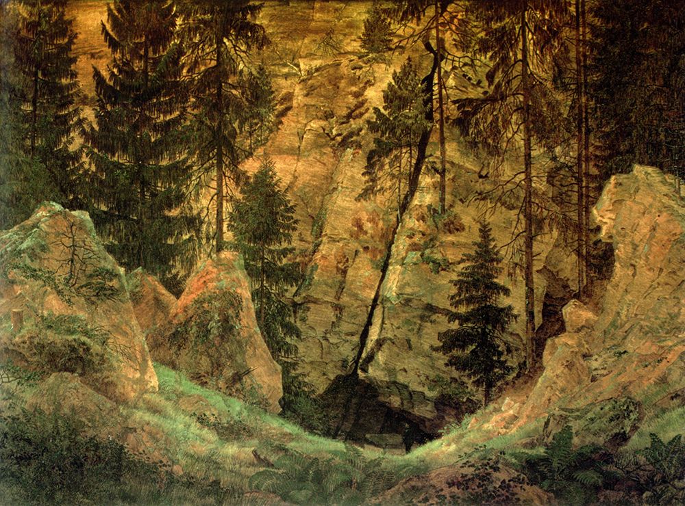 Cave and Funerary Monument 1813 art print by Caspar David Friedrich for $57.95 CAD
