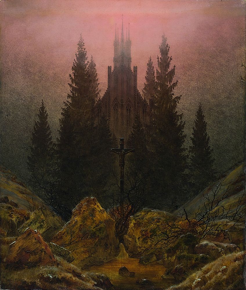 Cross and Cathedral in the Mountains ca 1812 art print by Caspar David Friedrich for $57.95 CAD