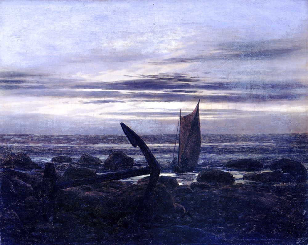 Evening on the Baltic Sea 1826 art print by Caspar David Friedrich for $57.95 CAD