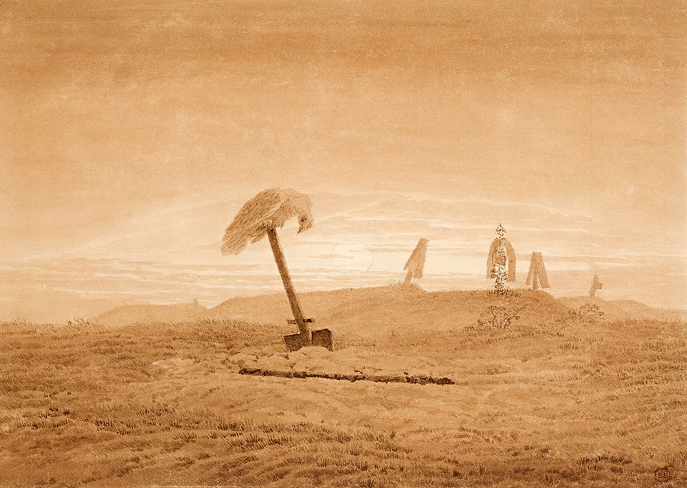 Landscape with Graves 1835 art print by Caspar David Friedrich for $57.95 CAD