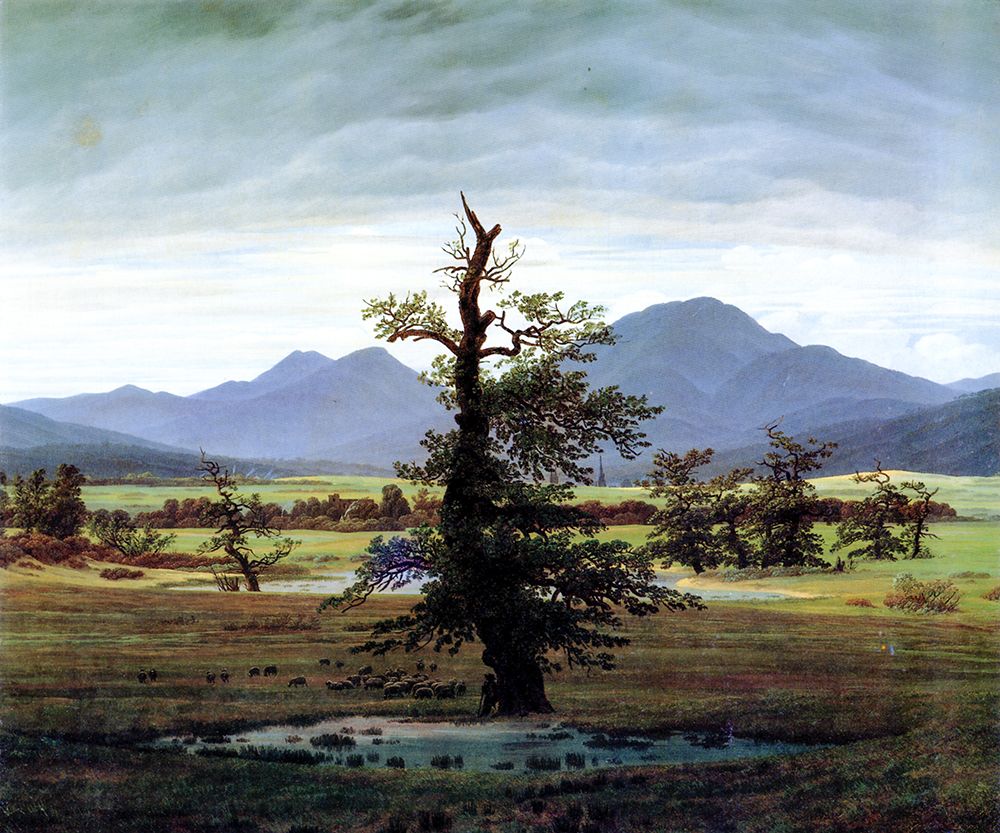 Landscape with Solitary Tree 1822 art print by Caspar David Friedrich for $57.95 CAD