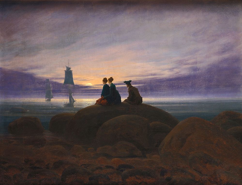 Moon-rise over the sea 1822 art print by Caspar David Friedrich for $57.95 CAD