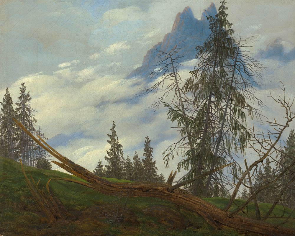 Mountain Peak with Drifting Clouds 1835 art print by Caspar David Friedrich for $57.95 CAD
