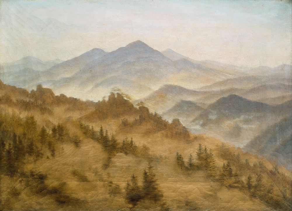 Mountains in the Rising Fog 1835 art print by Caspar David Friedrich for $57.95 CAD