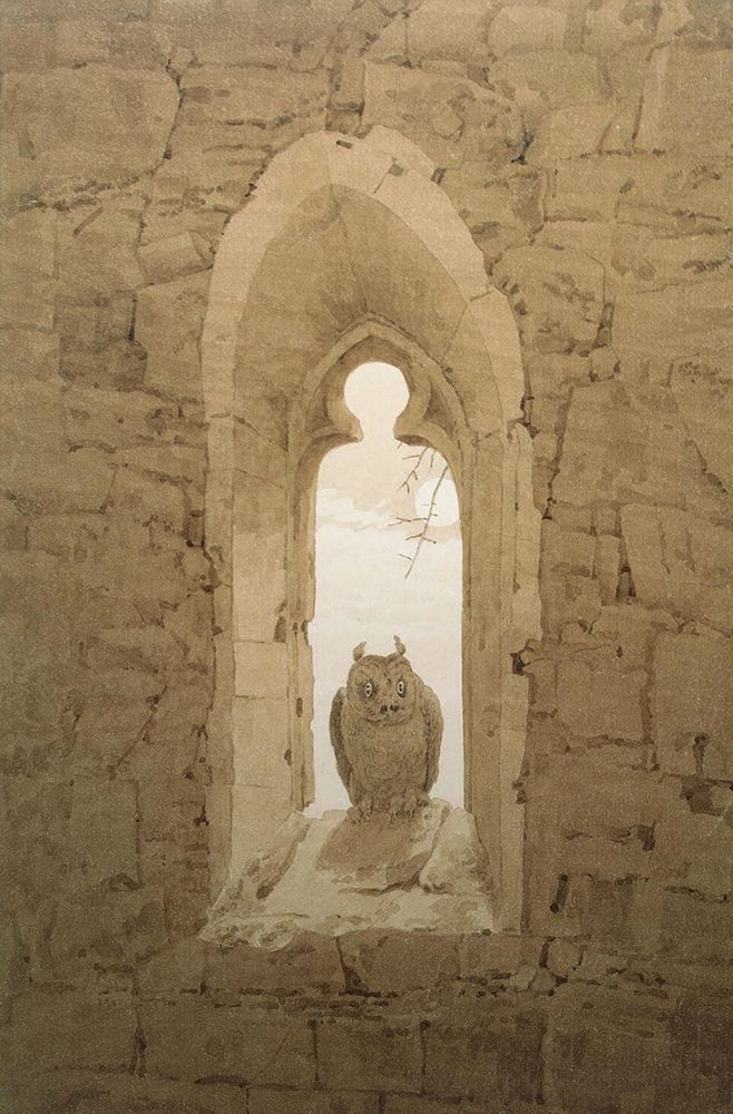 Owl in a Gothic Window ca 1836 art print by Caspar David Friedrich for $57.95 CAD