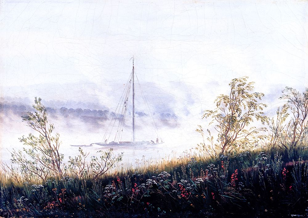 Ship in Mist on the River Elbe 1820 art print by Caspar David Friedrich for $57.95 CAD