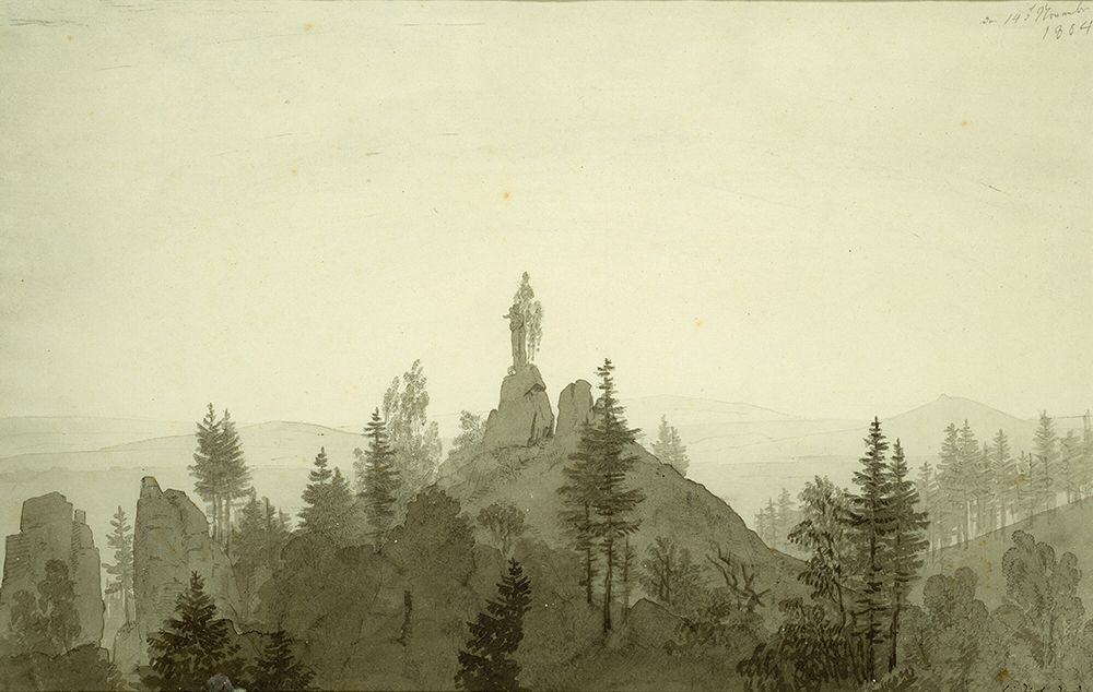 Statue of the Madonna in the Mountains 1804 art print by Caspar David Friedrich for $57.95 CAD