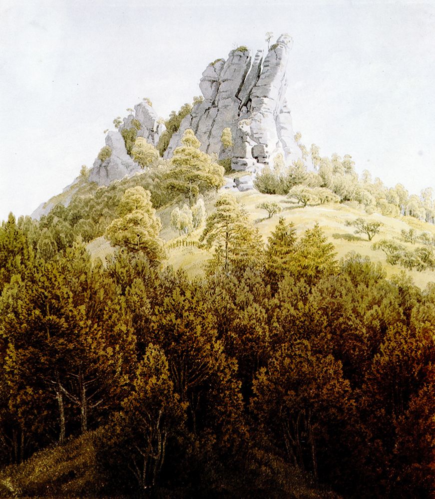The Heldstein near Rathen on the Elbe ca 1828 art print by Caspar David Friedrich for $57.95 CAD
