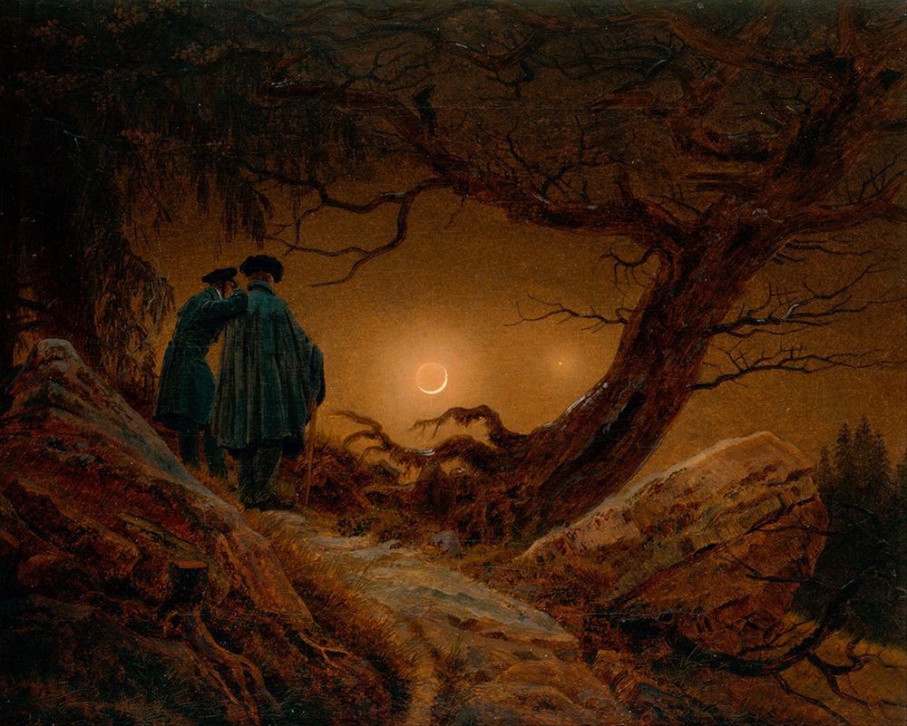 Two Men Contemplating the Moon ca 1819 art print by Caspar David Friedrich for $57.95 CAD