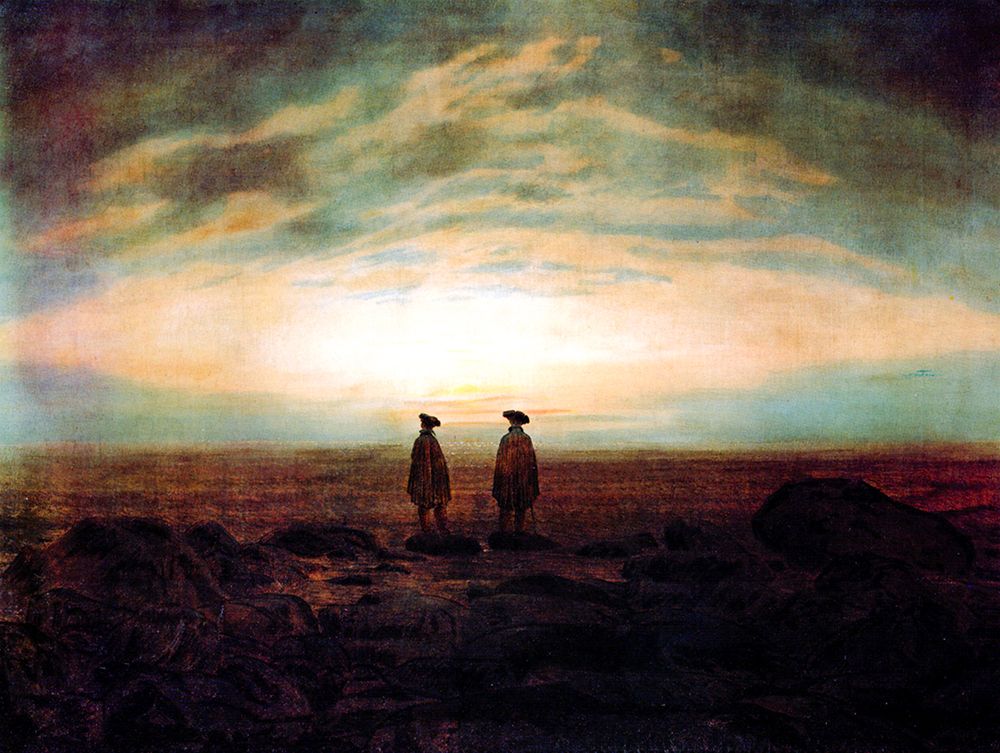 Two Men on the Beach in Moonlight 1817 art print by Caspar David Friedrich for $57.95 CAD