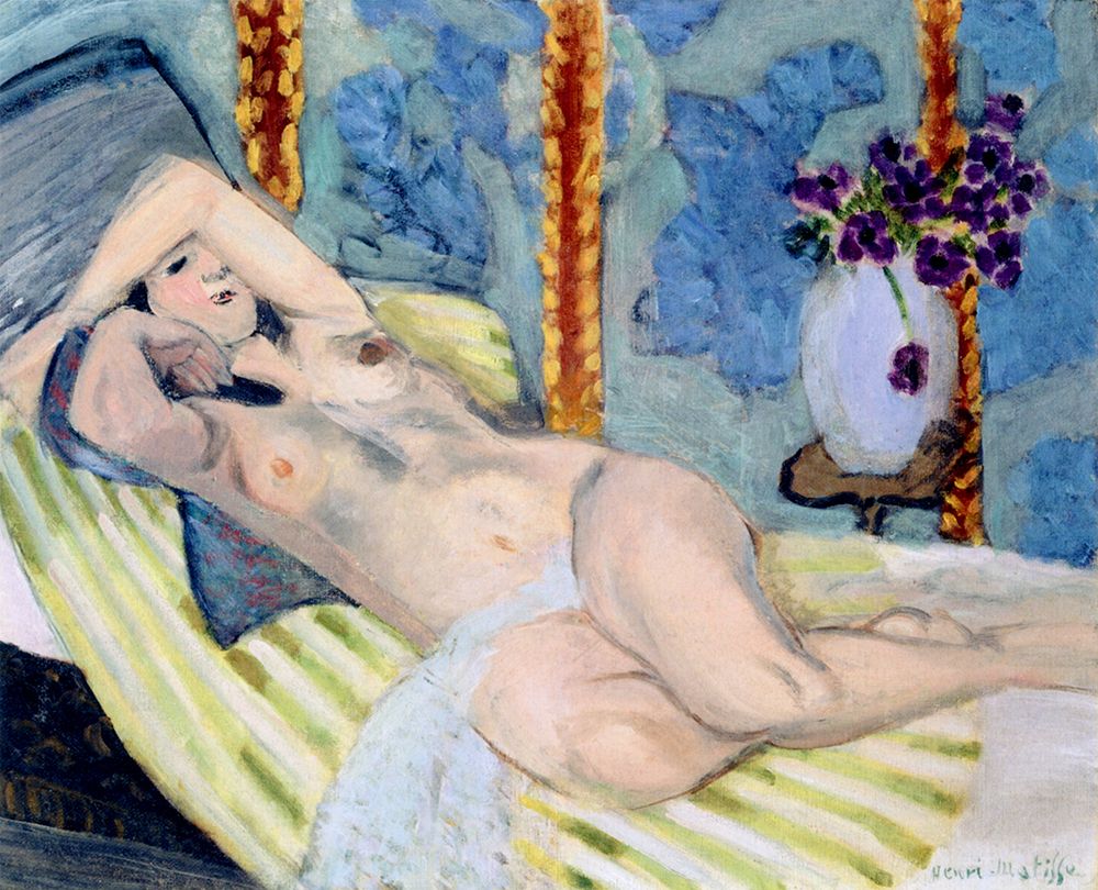 Nude with Blue Background 1923 art print by Henri Matisse for $57.95 CAD