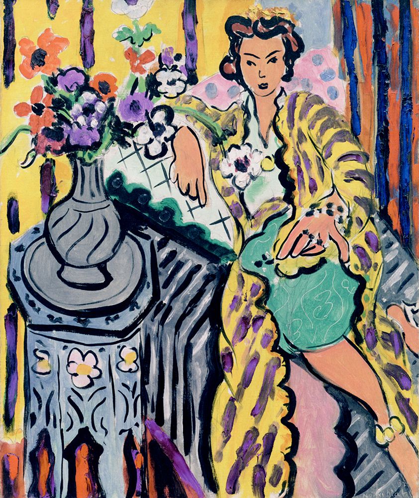 Odalisque with Yellow Persian Robe and Anemones 1937 art print by Henri Matisse for $57.95 CAD