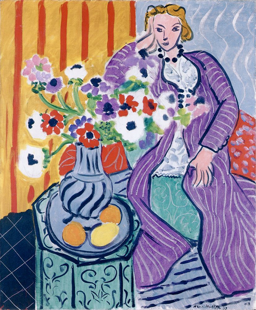 Purple Robe and Anemones 1937 art print by Henri Matisse for $57.95 CAD