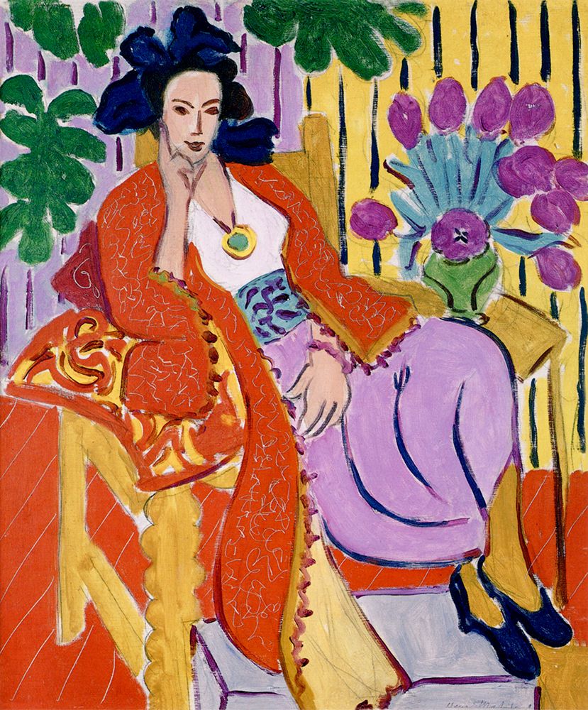 Red Robe and Violet Tulips 1937 art print by Henri Matisse for $57.95 CAD