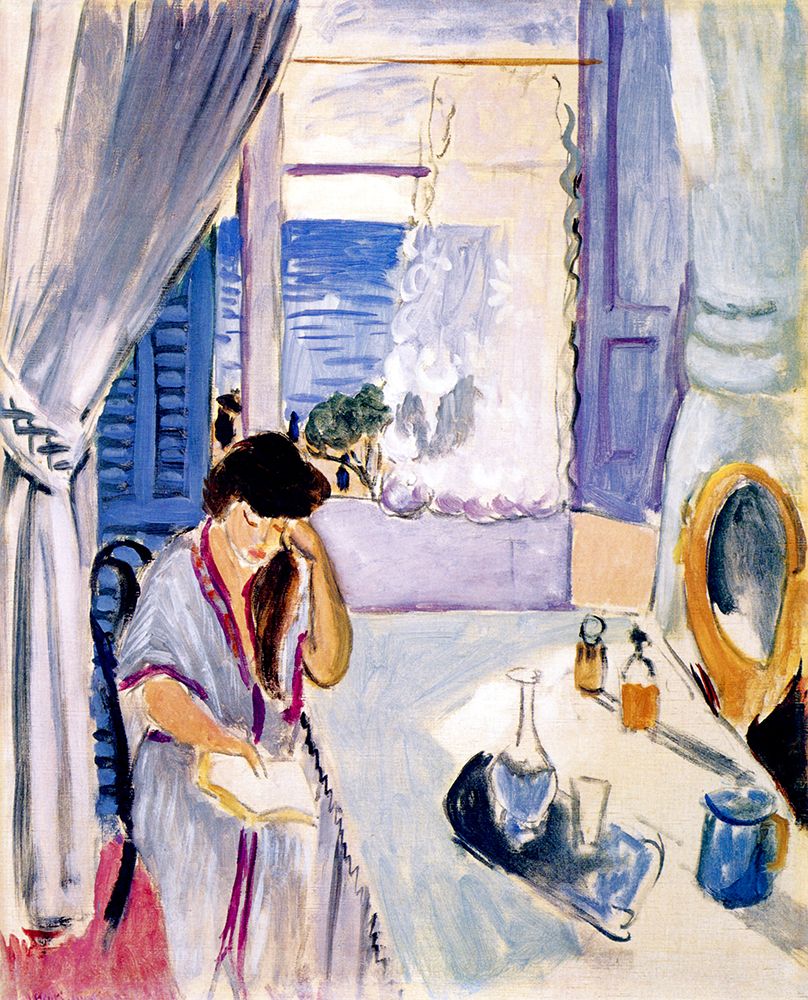 Woman Reading at a Dressing Table 1919 art print by Henri Matisse for $57.95 CAD