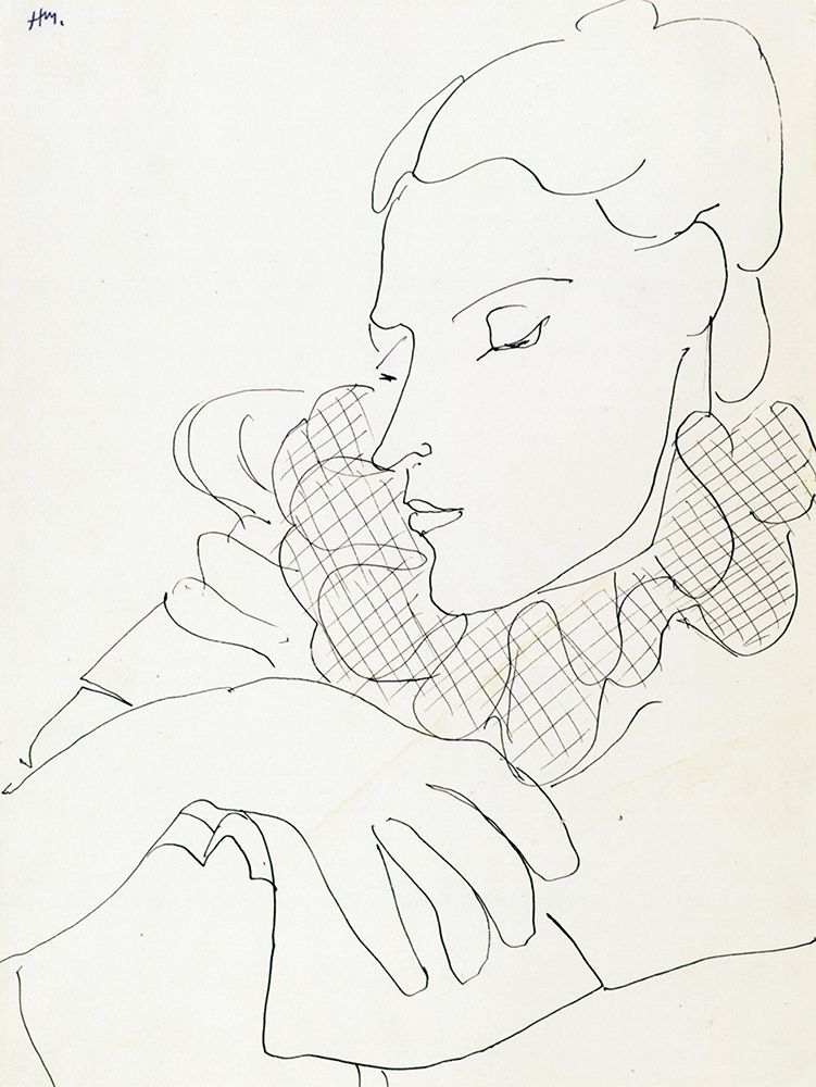 Woman with Checked Collar 1938 art print by Henri Matisse for $57.95 CAD