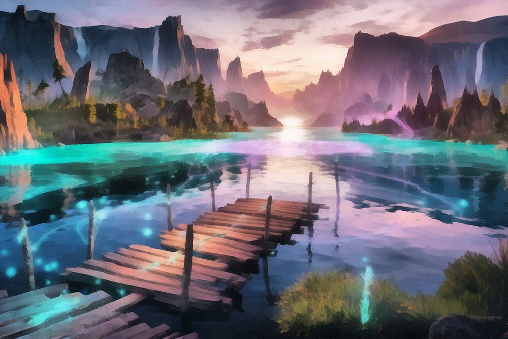 Lake Fantasy IX art print by Vanessa Knight for $57.95 CAD