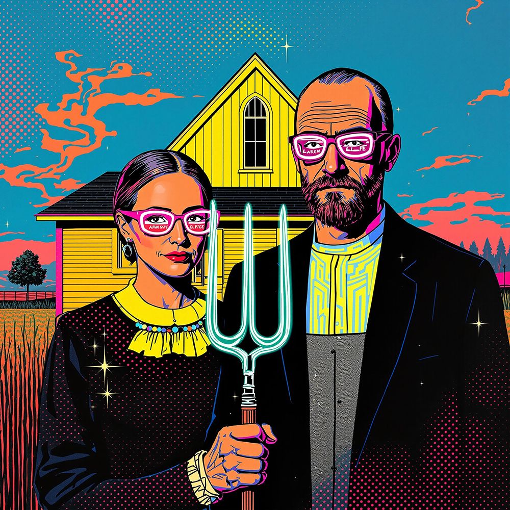American Gothic Pop Art X art print by Vanessa Knight for $57.95 CAD