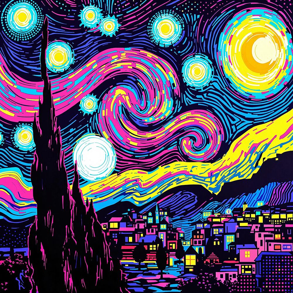 Starry Night Pop Art I art print by Vanessa Knight for $57.95 CAD