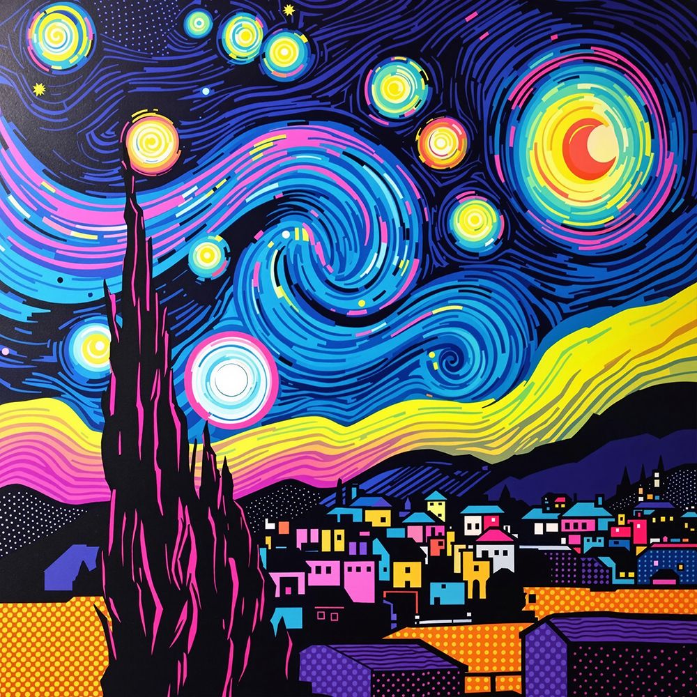 Starry Night Pop Art II art print by Vanessa Knight for $57.95 CAD
