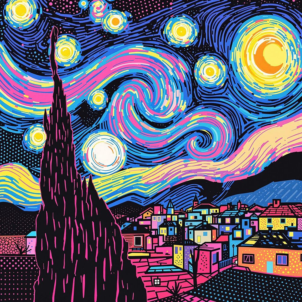Starry Night Pop Art III art print by Vanessa Knight for $57.95 CAD