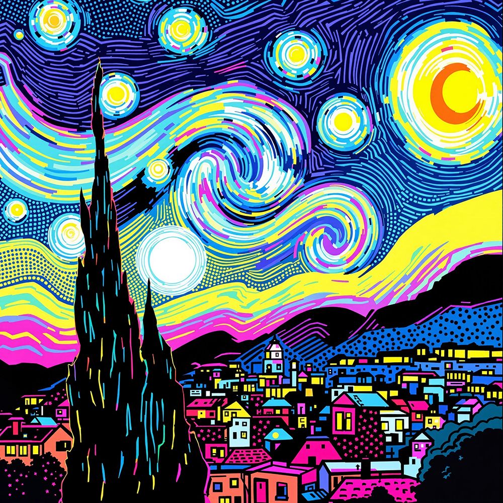 Starry Night Pop Art IV art print by Vanessa Knight for $57.95 CAD