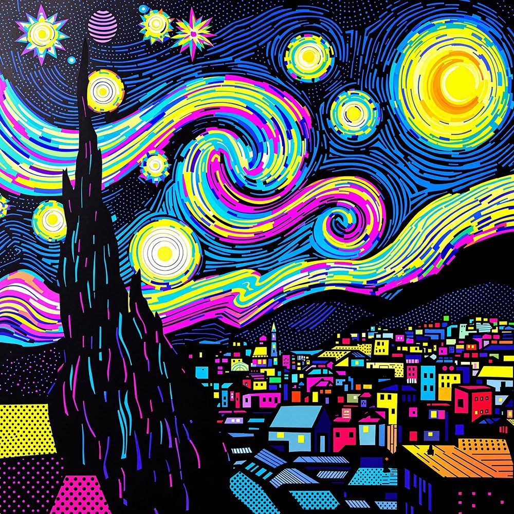 Starry Night Pop Art V art print by Vanessa Knight for $57.95 CAD
