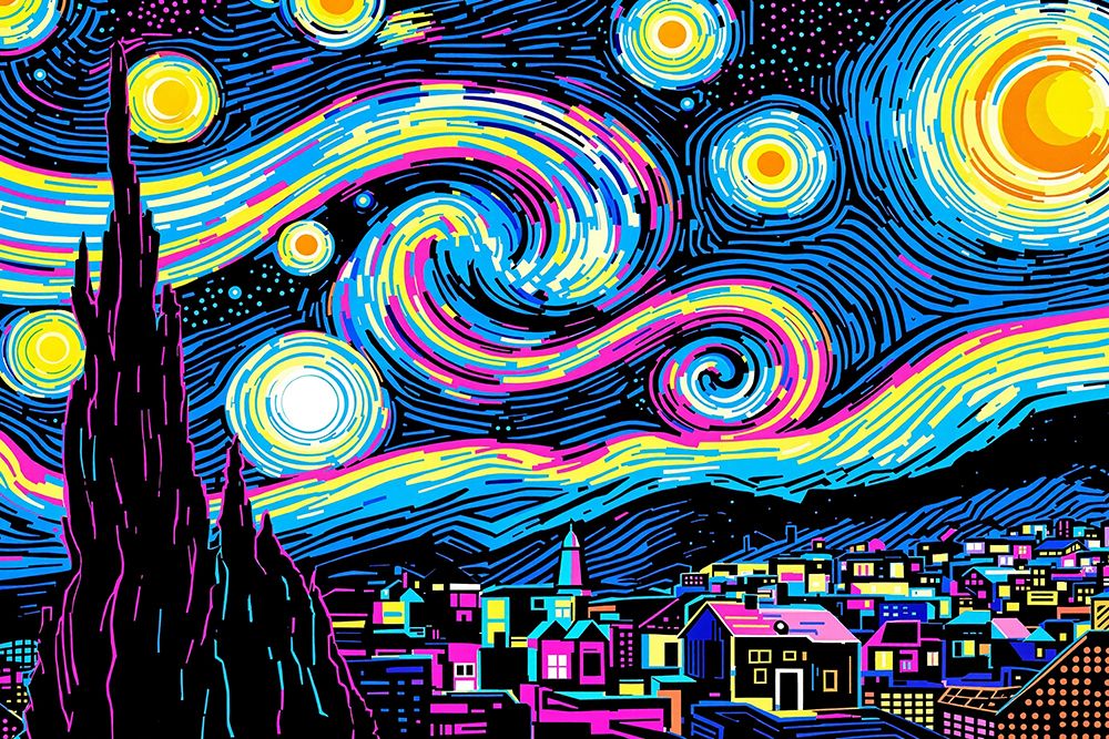 Starry Night Pop Art VI art print by Vanessa Knight for $57.95 CAD