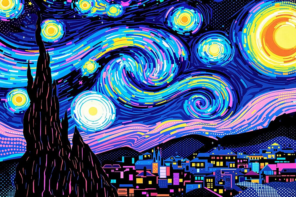 Starry Night Pop Art VII art print by Vanessa Knight for $57.95 CAD
